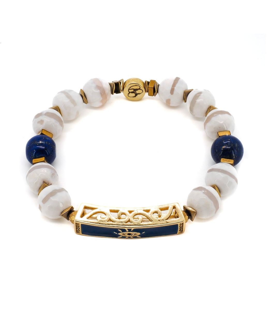 Ebru Jewelry Metallic Blue Amulet Bracelet