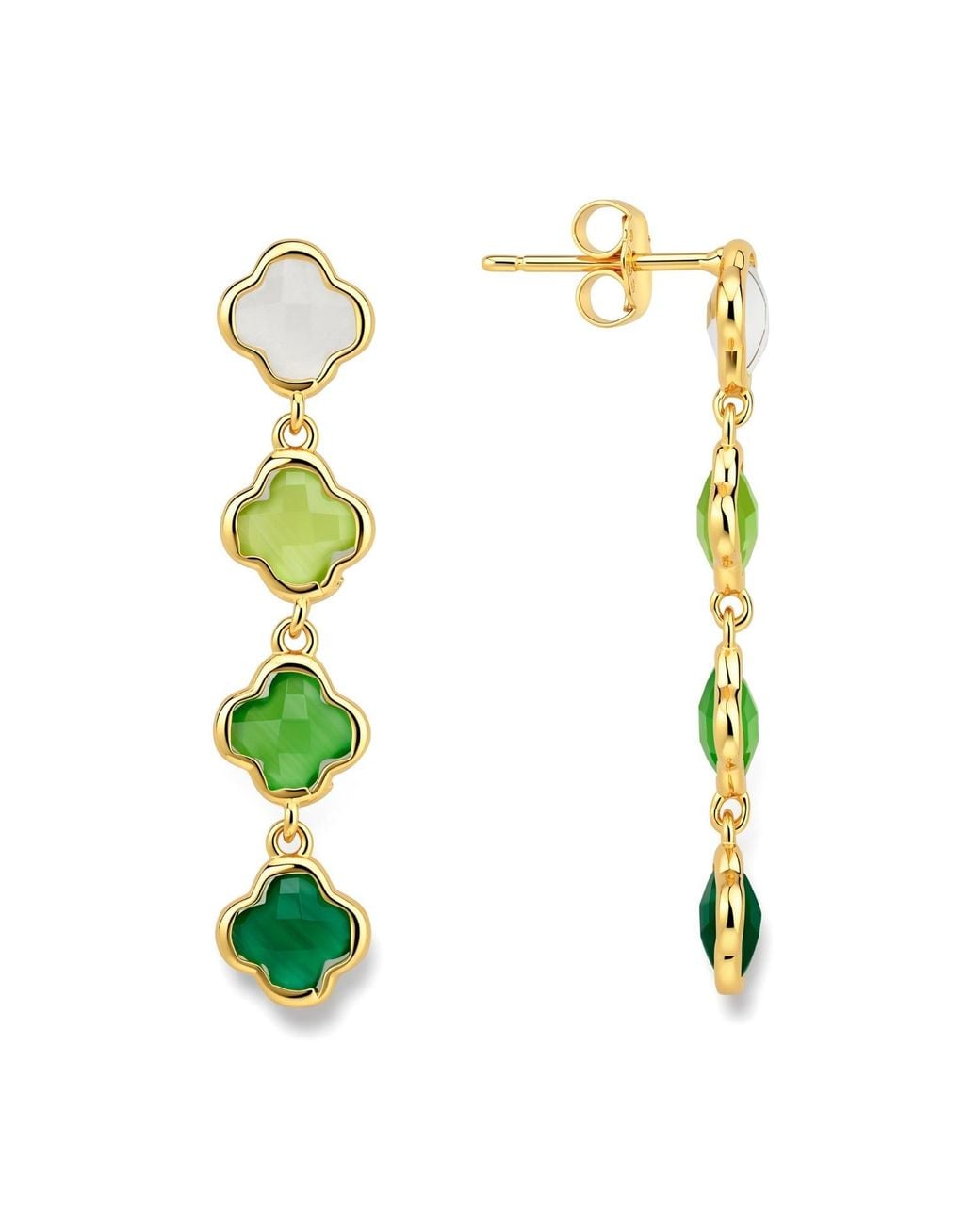 Kylie Harper Green Ombre Clover Drop Earrings