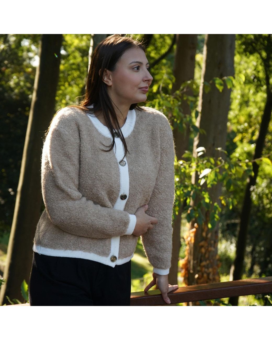 Nuvv Collection Wool And Alpaca Blend Button-Front Cardigan – Warm And Lightweight Natural Fibres