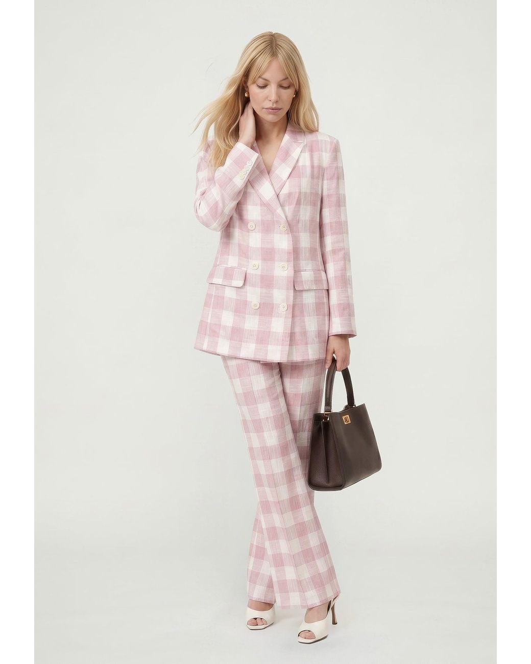 Lily and Lionel Purple Zena Double Breasted Check Jacket