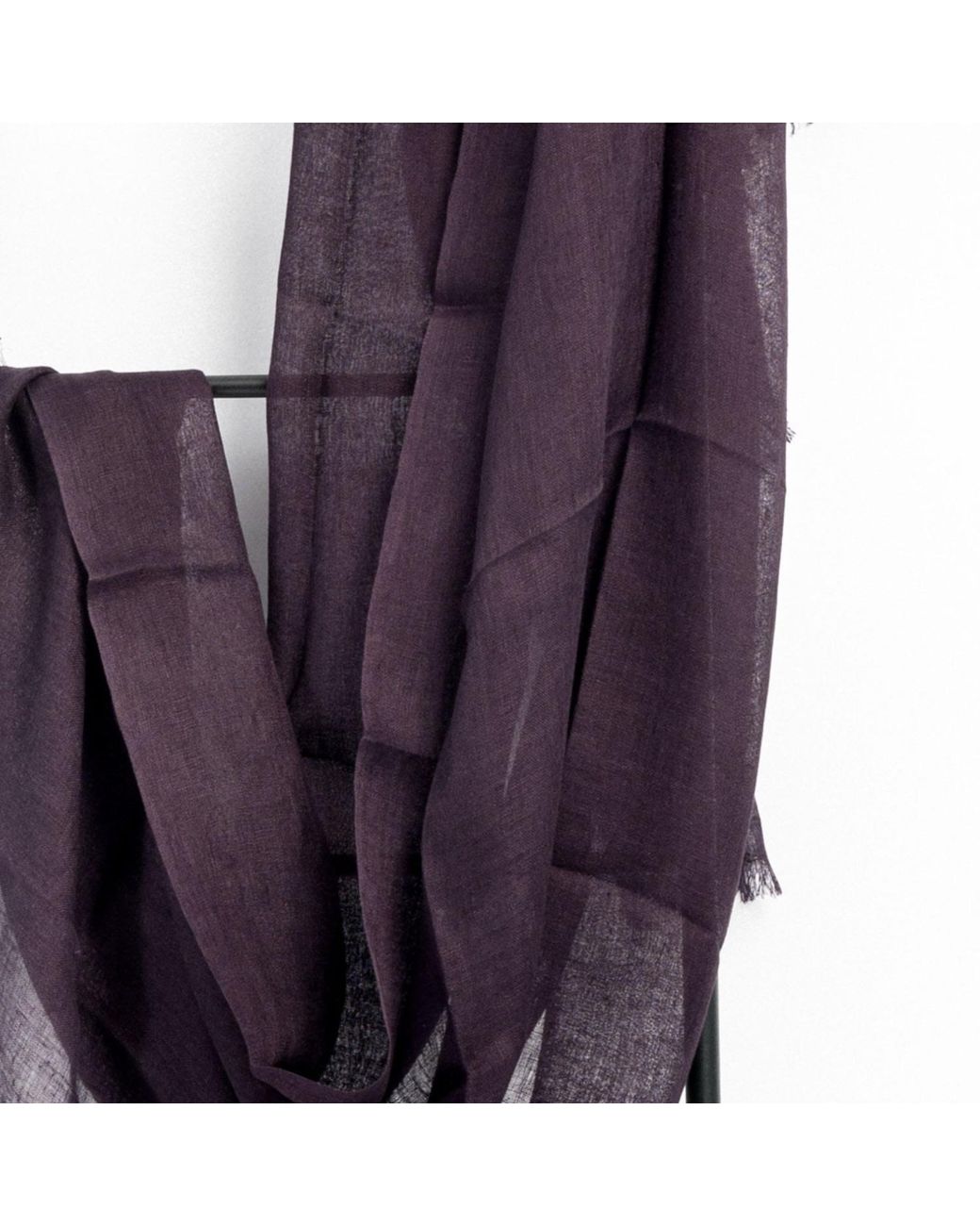 Variously Purple Resin Dark Hand Woven Soft Linen Silk Scarf