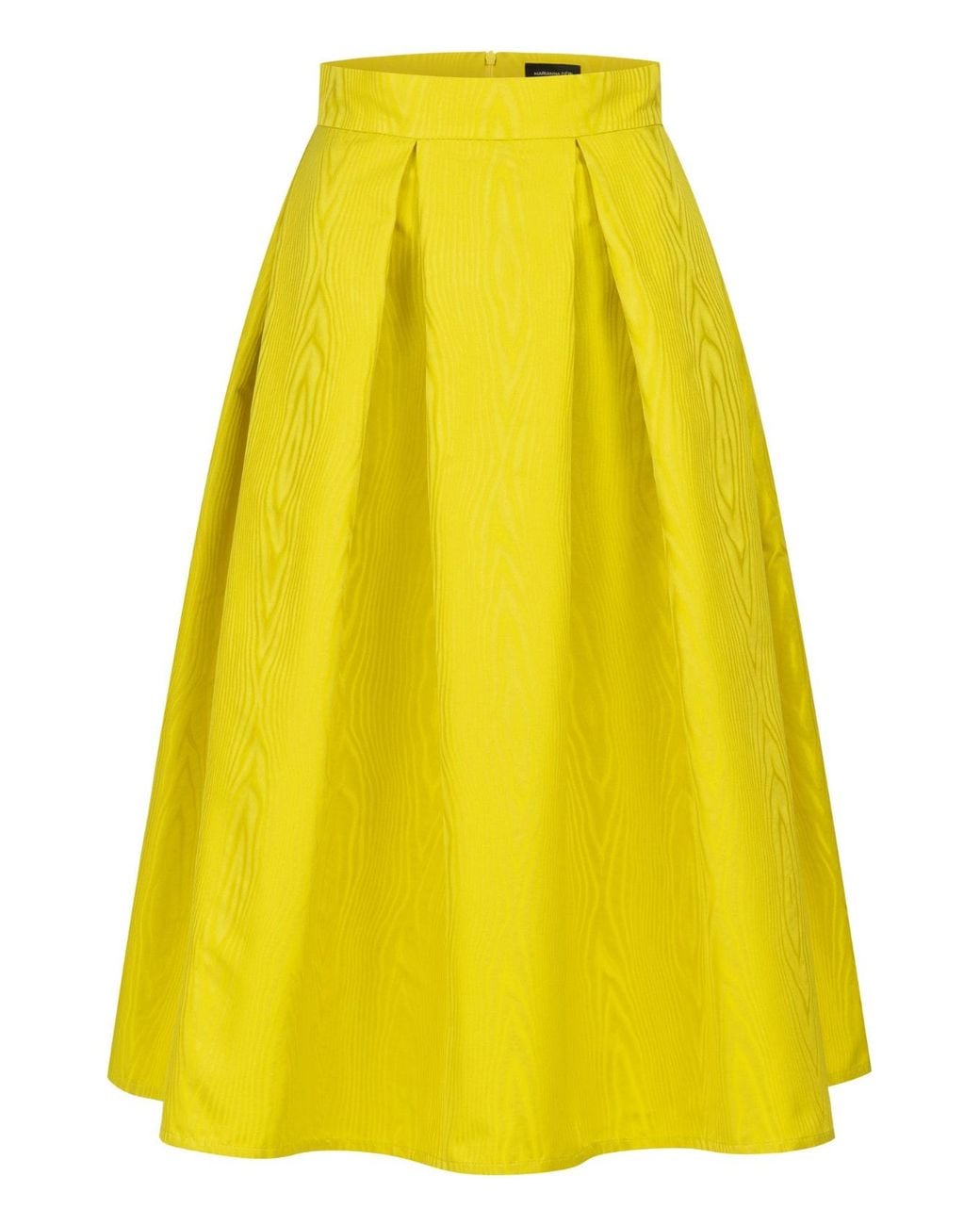Marianna Déri Yellow Midi Skirt With Moiré Effect Lemon