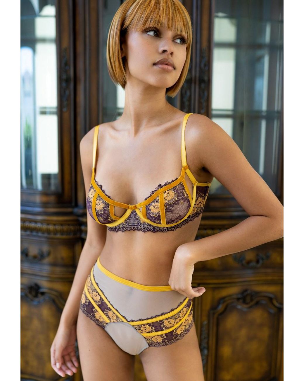 Carol Coelho Multicolor Babylon Exquisite Highwaisted Lace & Tulle Panty
