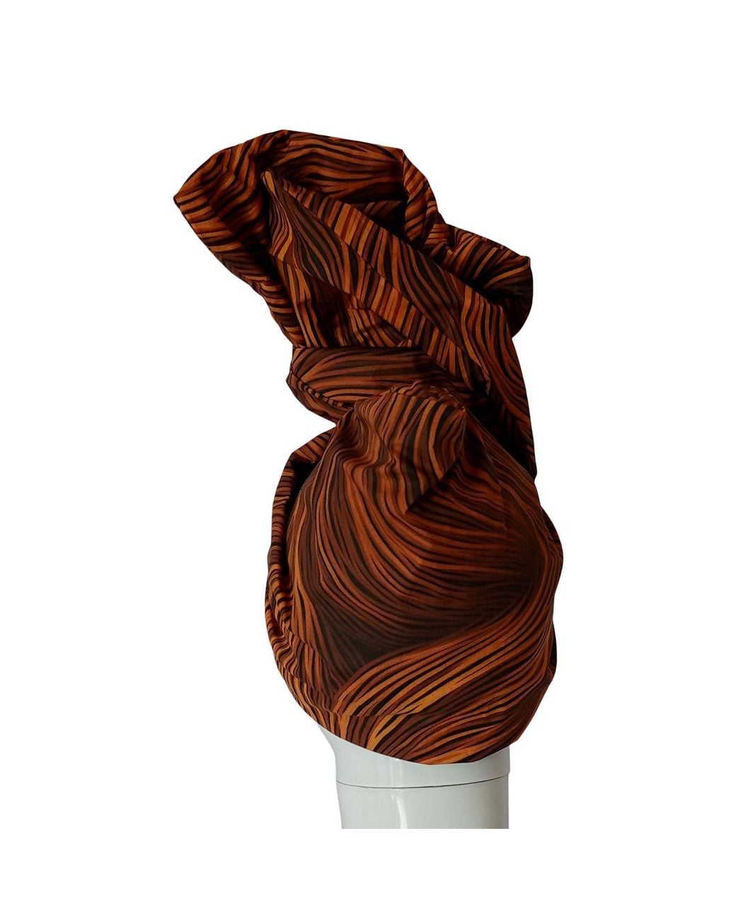 Romer Millinery Brown Neutrals Twisturban Turban Auburn Waves Faux Coiffure