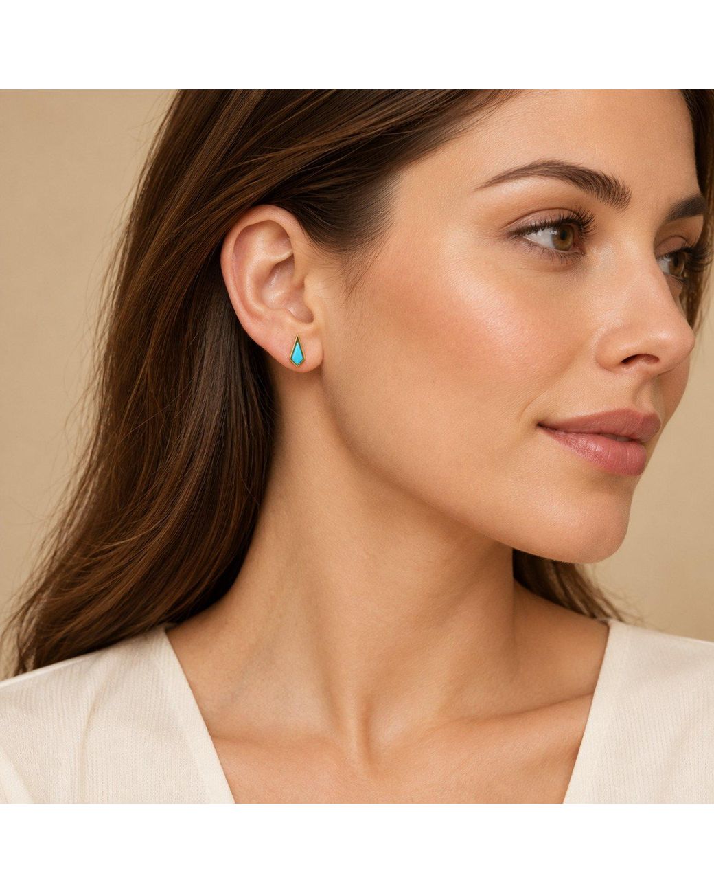 Artisan Blue 18K Geometric Stud Earrings