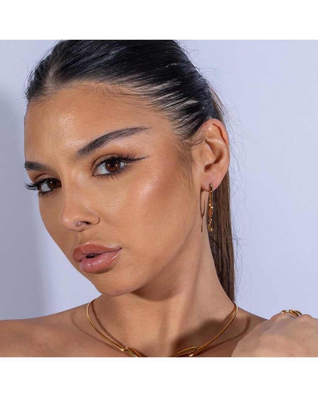 Lucy Quartermaine Metallic Dripping Hoop Earrings