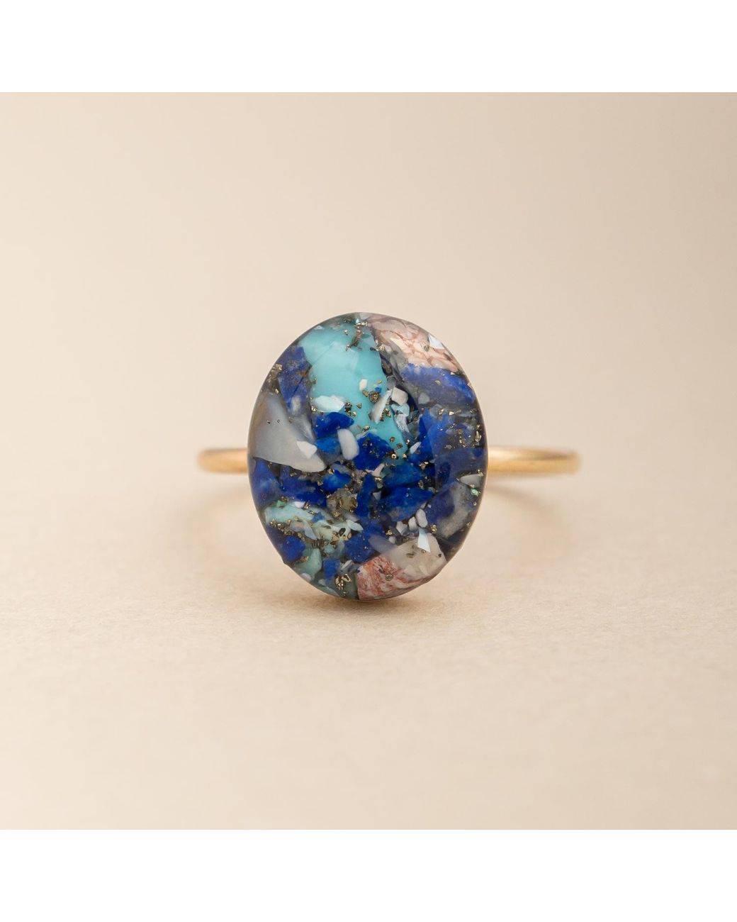 Kate Koel Blue Kaleidoscope Gemstone Cocktail Ring