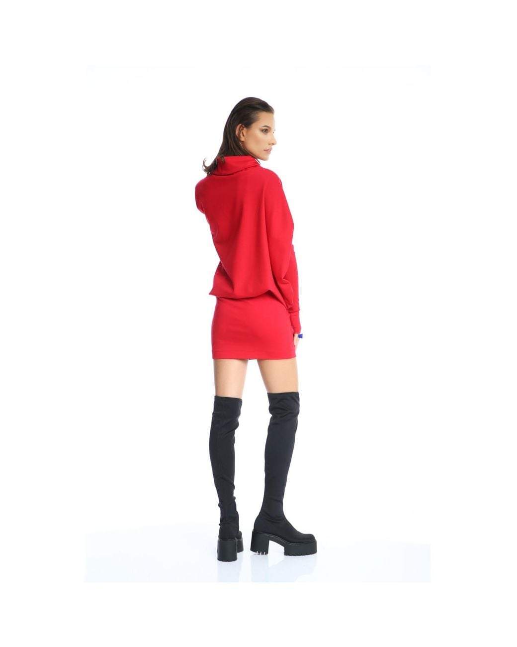 Silvia Serban Red Adjustable Length Dress & Gloves
