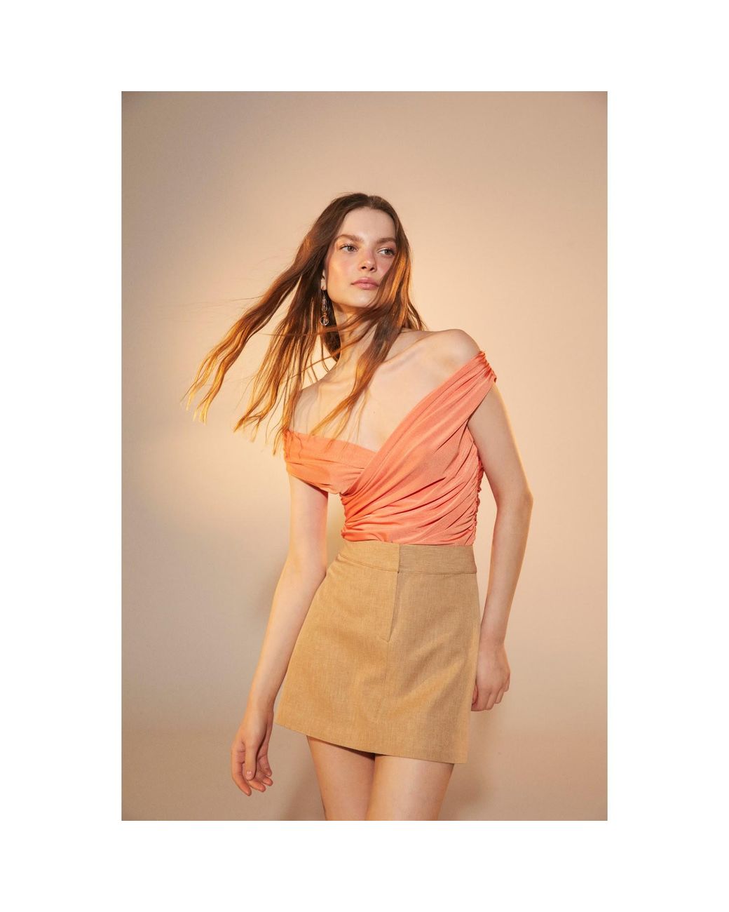 NAZLI CEREN Pink Cheri Jersey Blouse