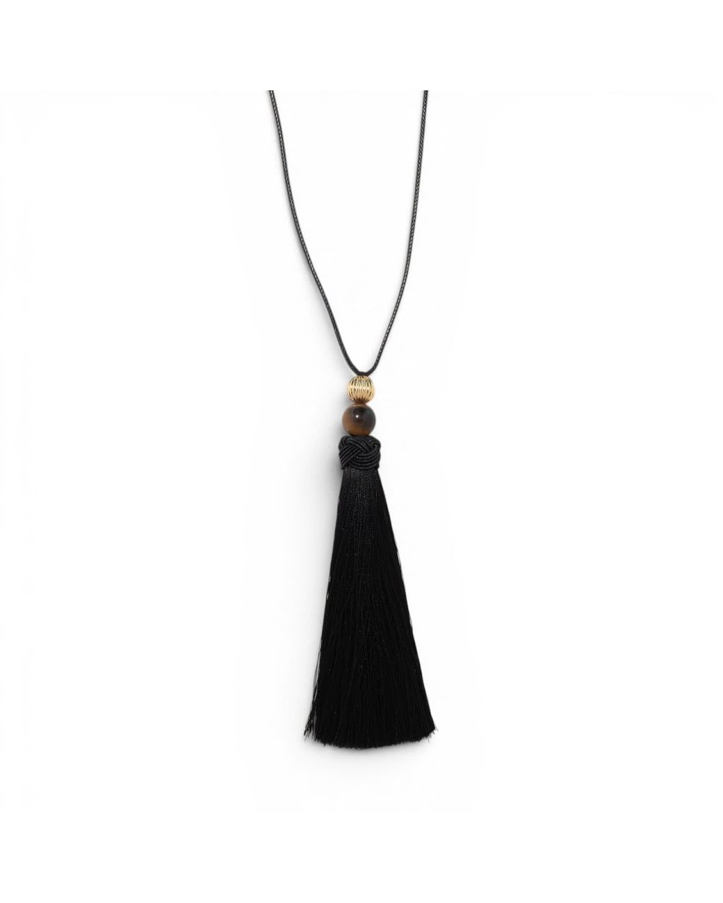 Miss Cecilia Metallic Sable Tassel Necklace