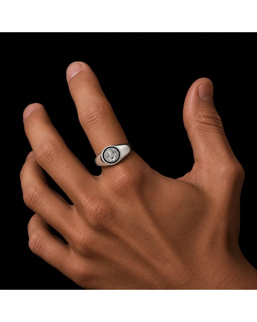 Outrage London Zeus God Signet Ring in Metallic for Men | Lyst