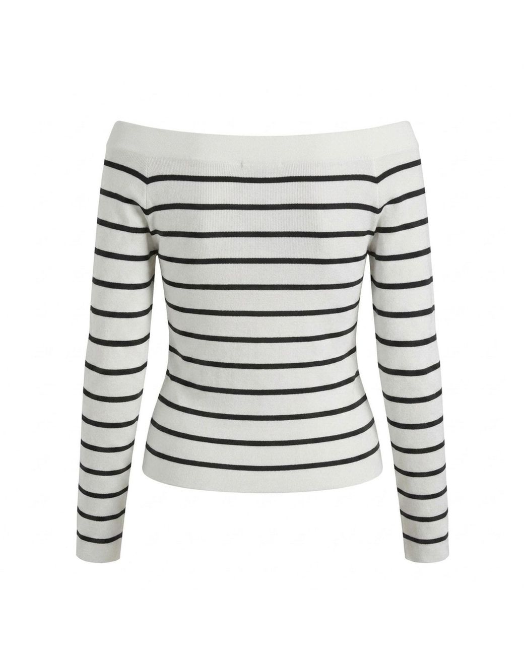 Modenaire Gray Striped Knit Top Sculpted Form