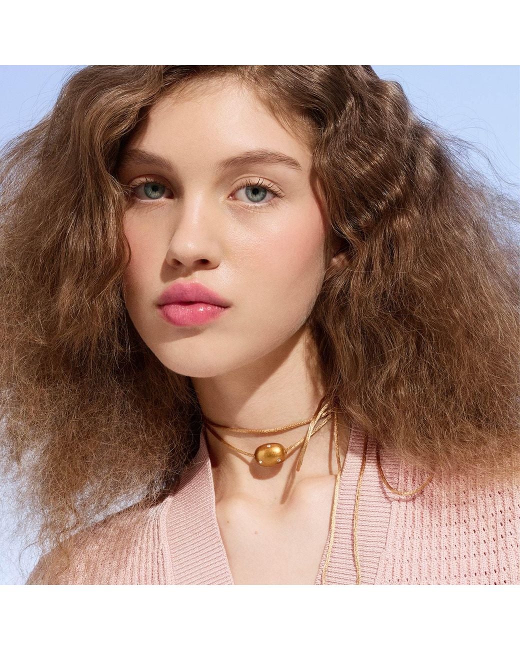Saule Label Metallic Lily Tie Necklace