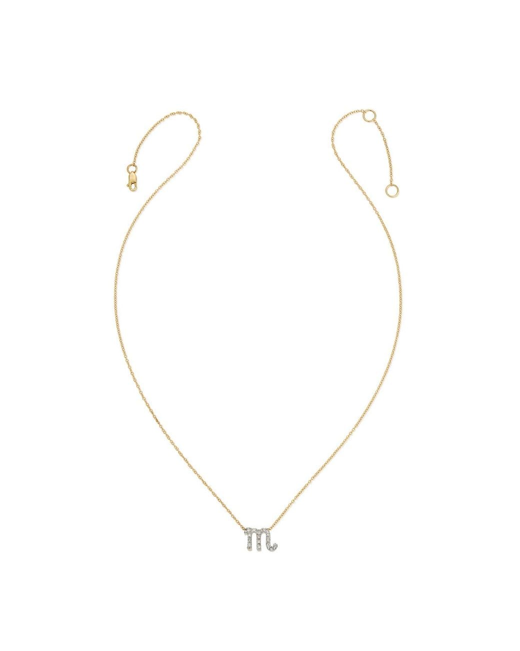 Heather Hawkins Jewelry Metallic Horoscope Zodiac Virgo Mercury Fine Diamond Fourteen Karat Necklace