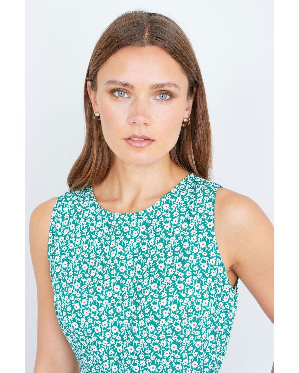 Yumi' Blue Ditsy Culotte Jumpsuit