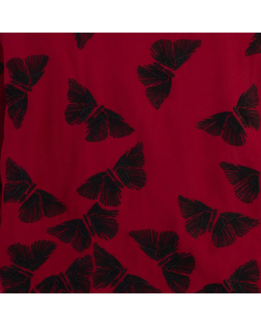 Artemis Muse Embroidered Butterflies Wine Short Kimono