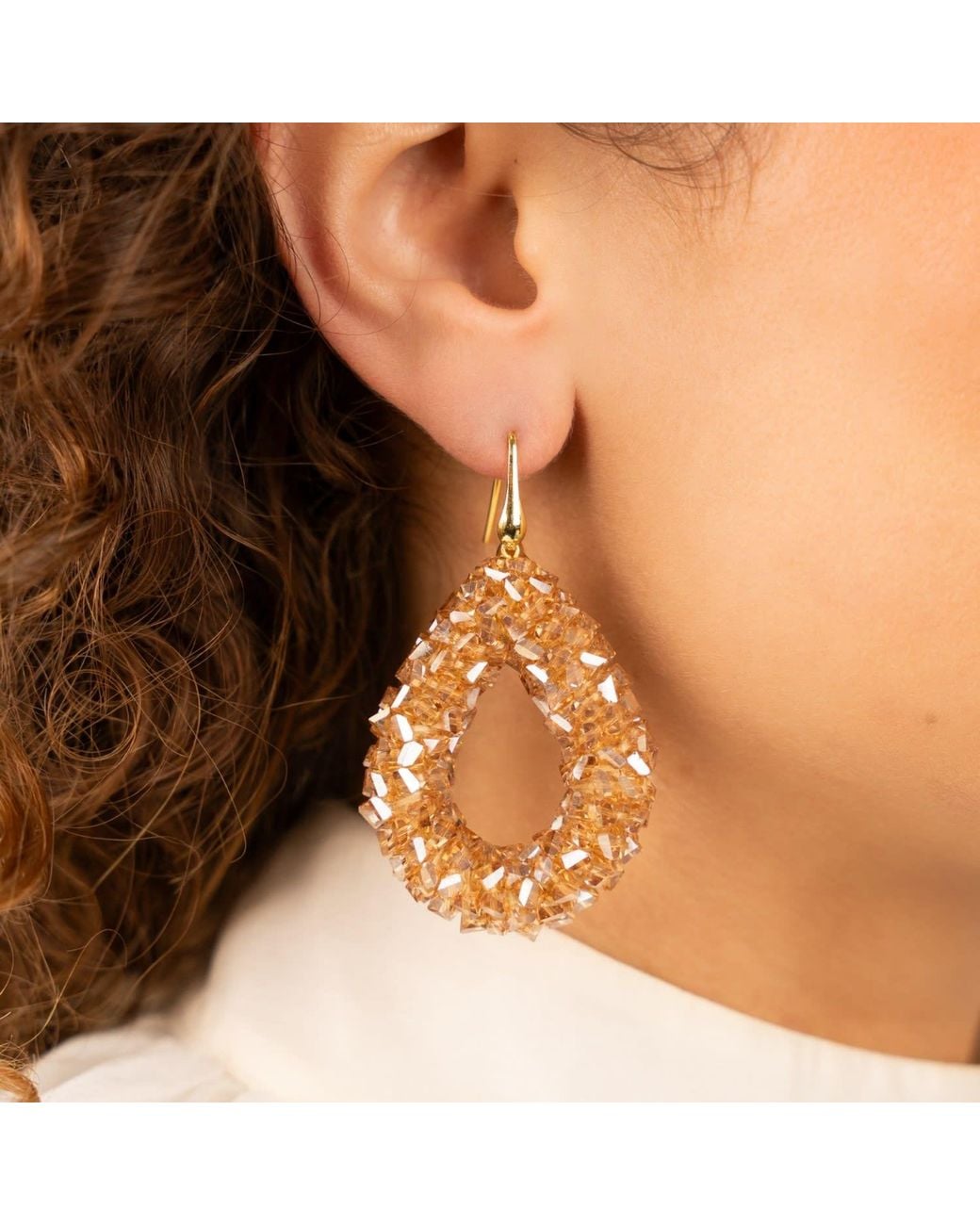 LOTT.gioielli Metallic Neutrals Raw Drop Earrings L