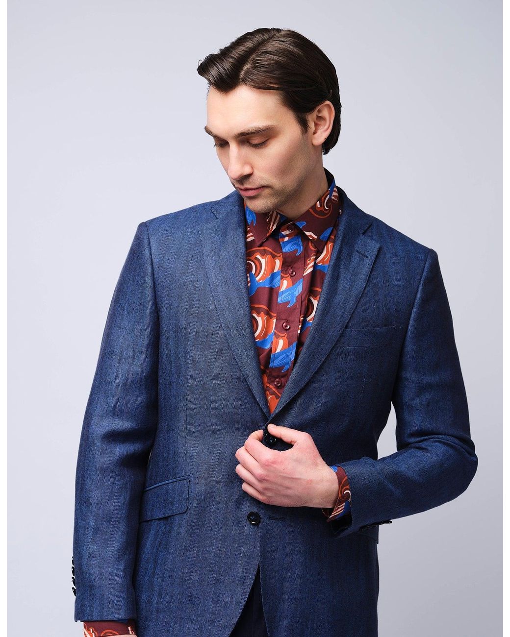 Gresham Blake White Burgundy & Whale Shirt for men