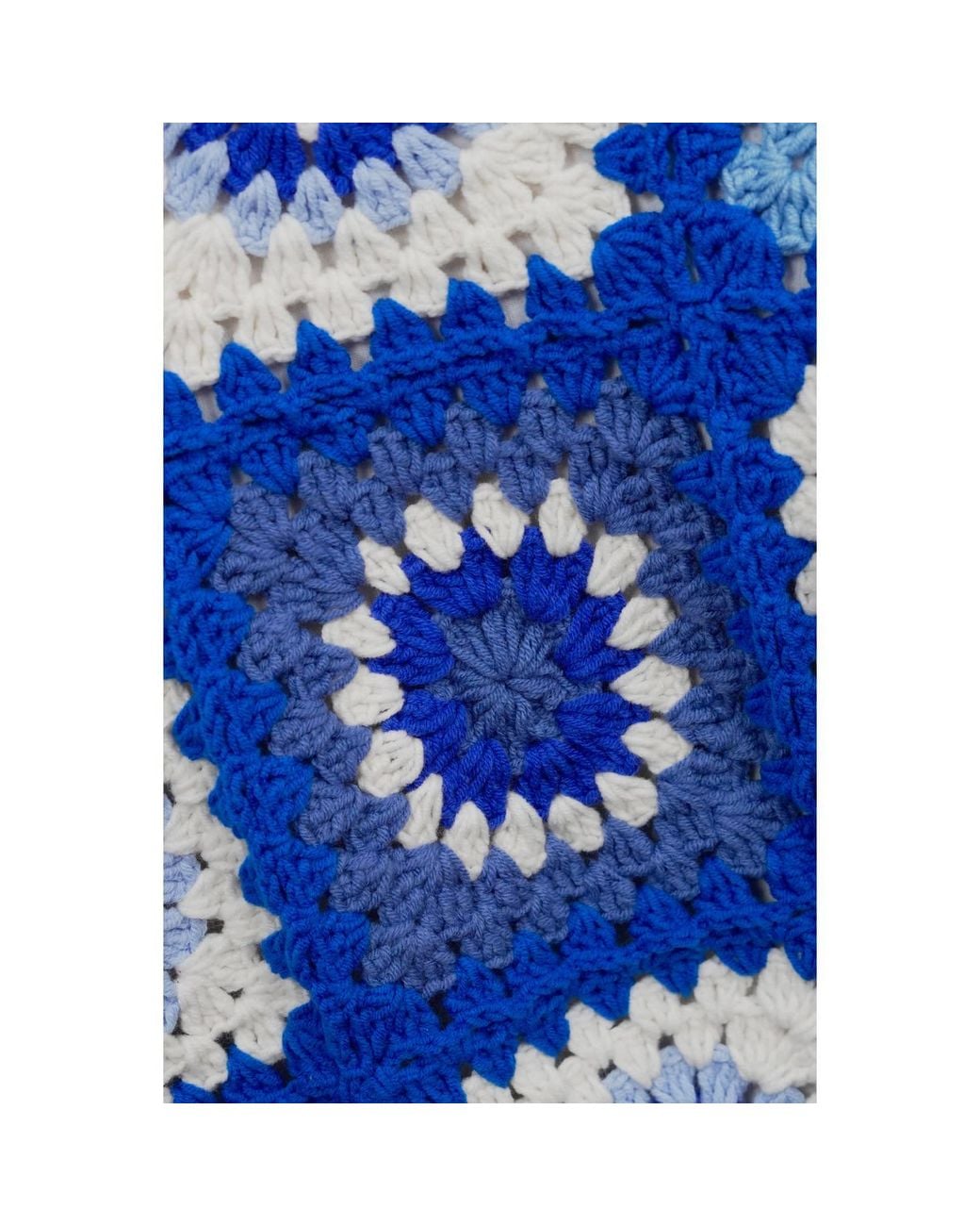 Ana Chic Blue Granny Square Handmade Crochet Cardigan