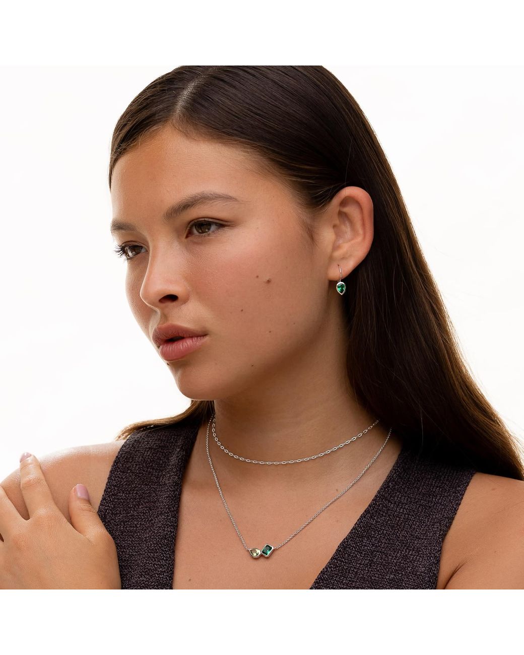 Dower & Hall Metallic Garnet & Peridot Duo Tutti Frutti Necklace