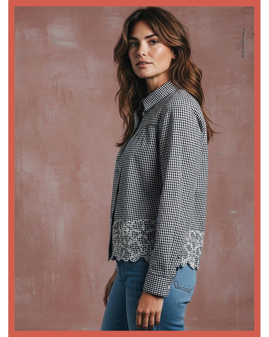 Nooki Design Gray Koren Embroidered Blouse
