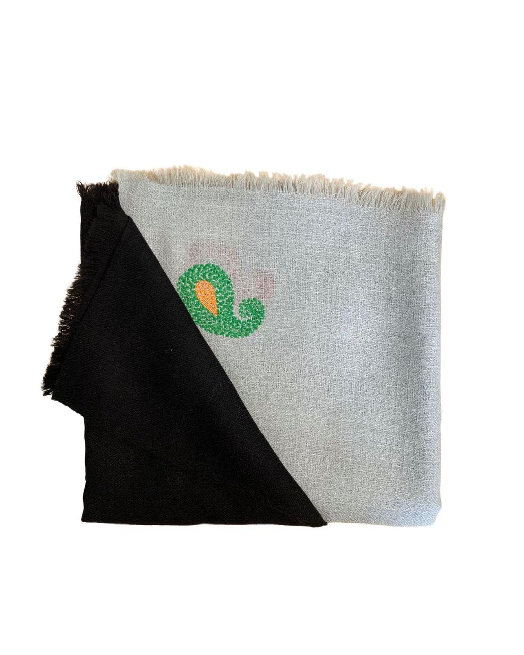 Heritagemoda Gray Handmade Wool Silk Scarf