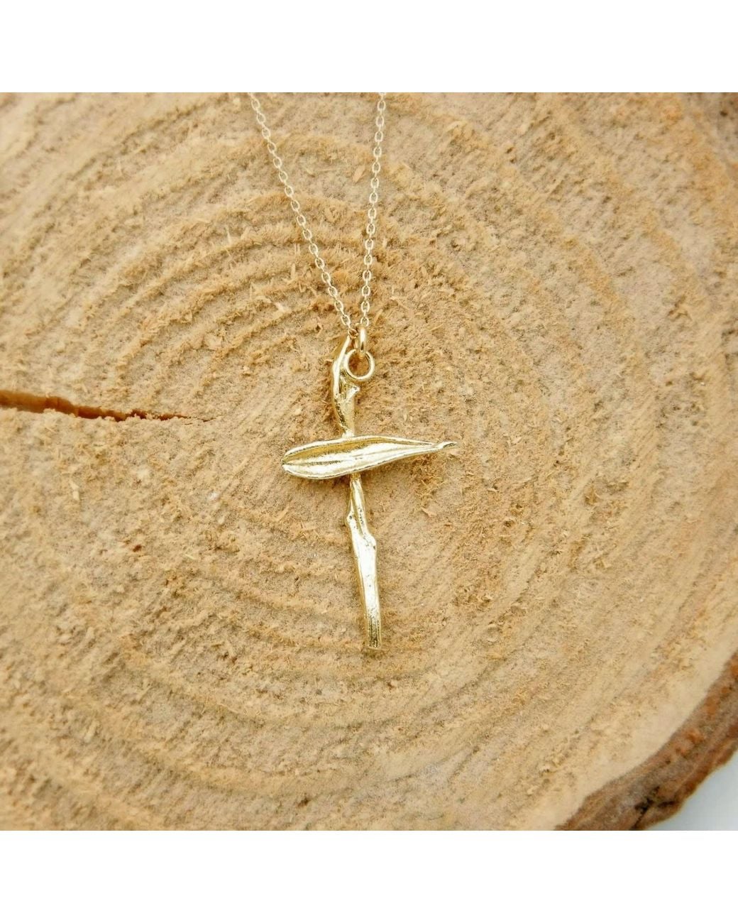 Mother Nature Jewelry Metallic Cross Necklace, Handmade Leaf Pendant