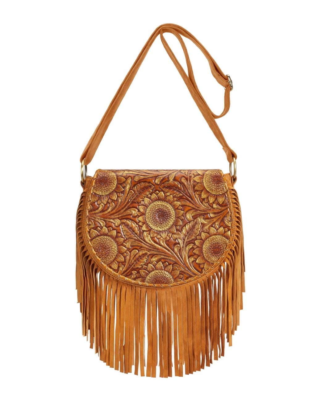 Jodi Lee Brown Anahita Sunflower Bag Antique Medium Dark Tan
