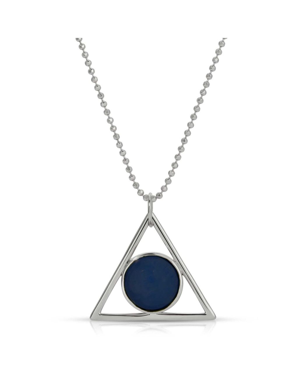Glamrocks Jewelry Blue Two Faced Double Sided Necklace- Adventurine, Moonstone