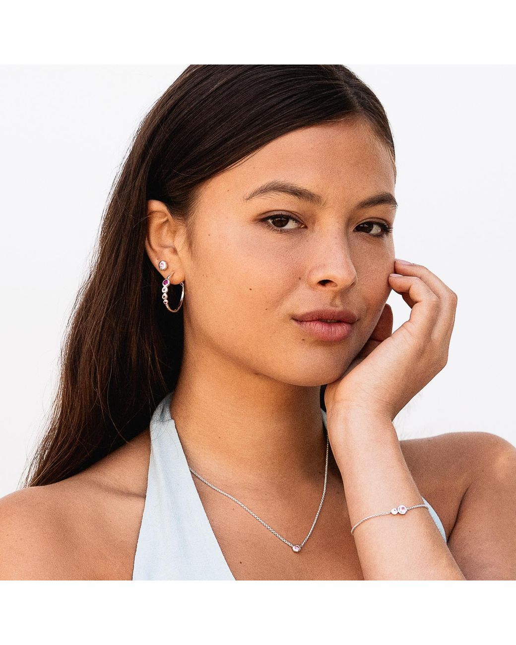 Dower & Hall Metallic Array Hoop Earrings