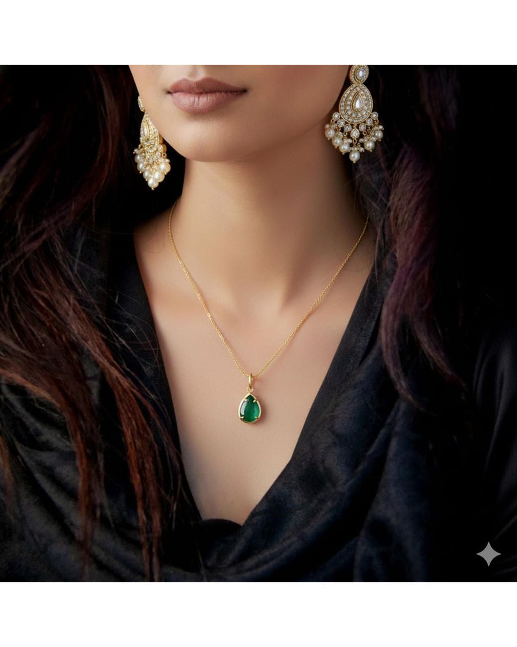 Artisan Green 14K Pear-Cut Emerald Solitaire Pendant