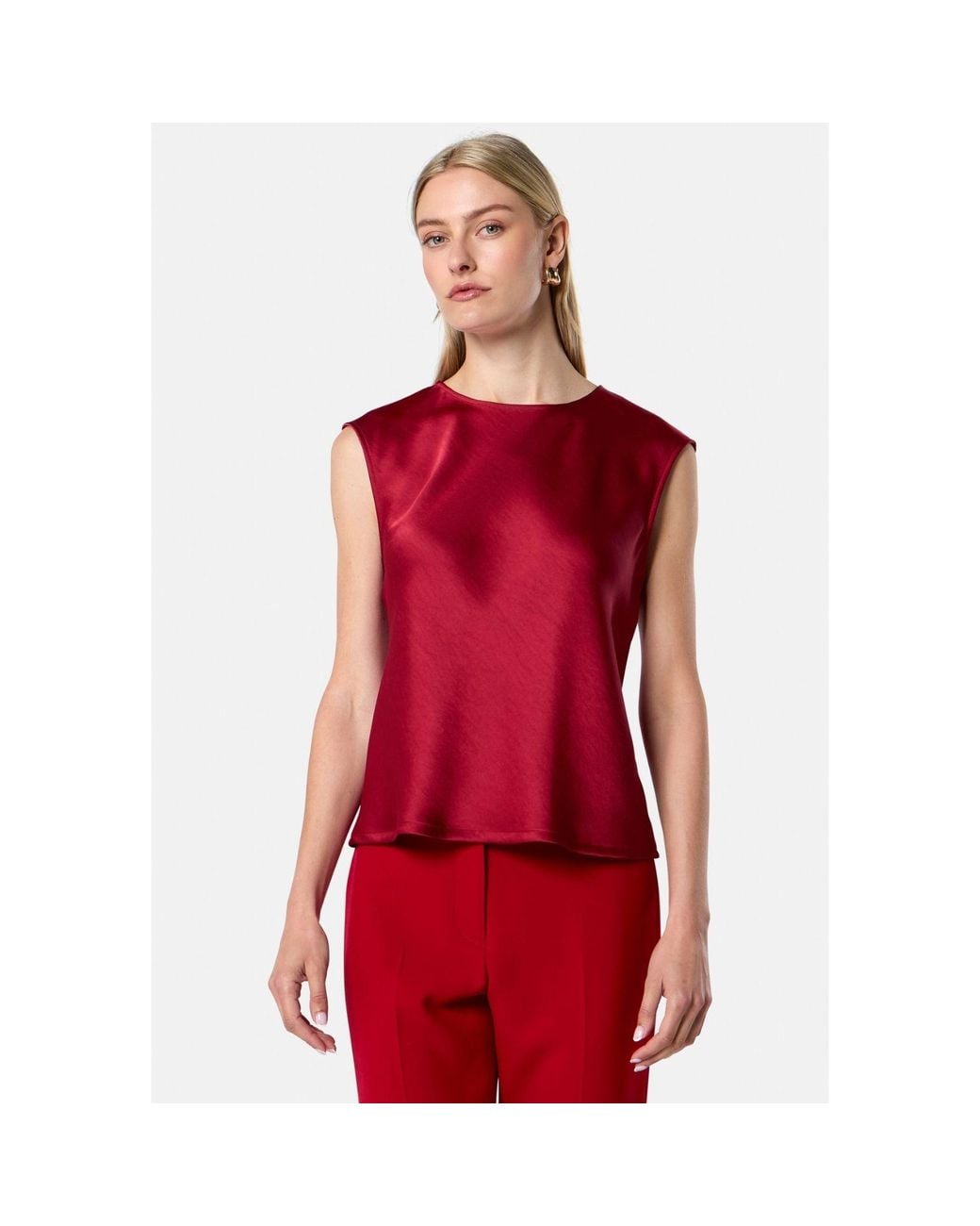Helen Mcalinden Red Nicki Ruby Satin Top