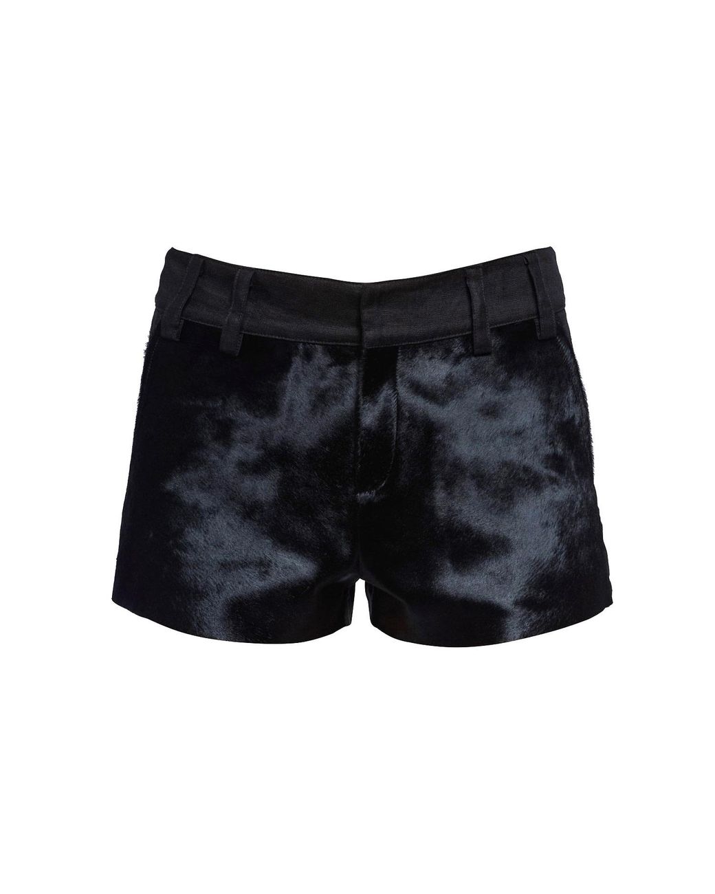 Hedare Black De Havi Hairy Leather Shorts