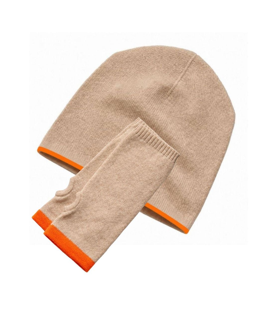 Cove Natural Cashmere & Beanie & Wrist Warmer Set