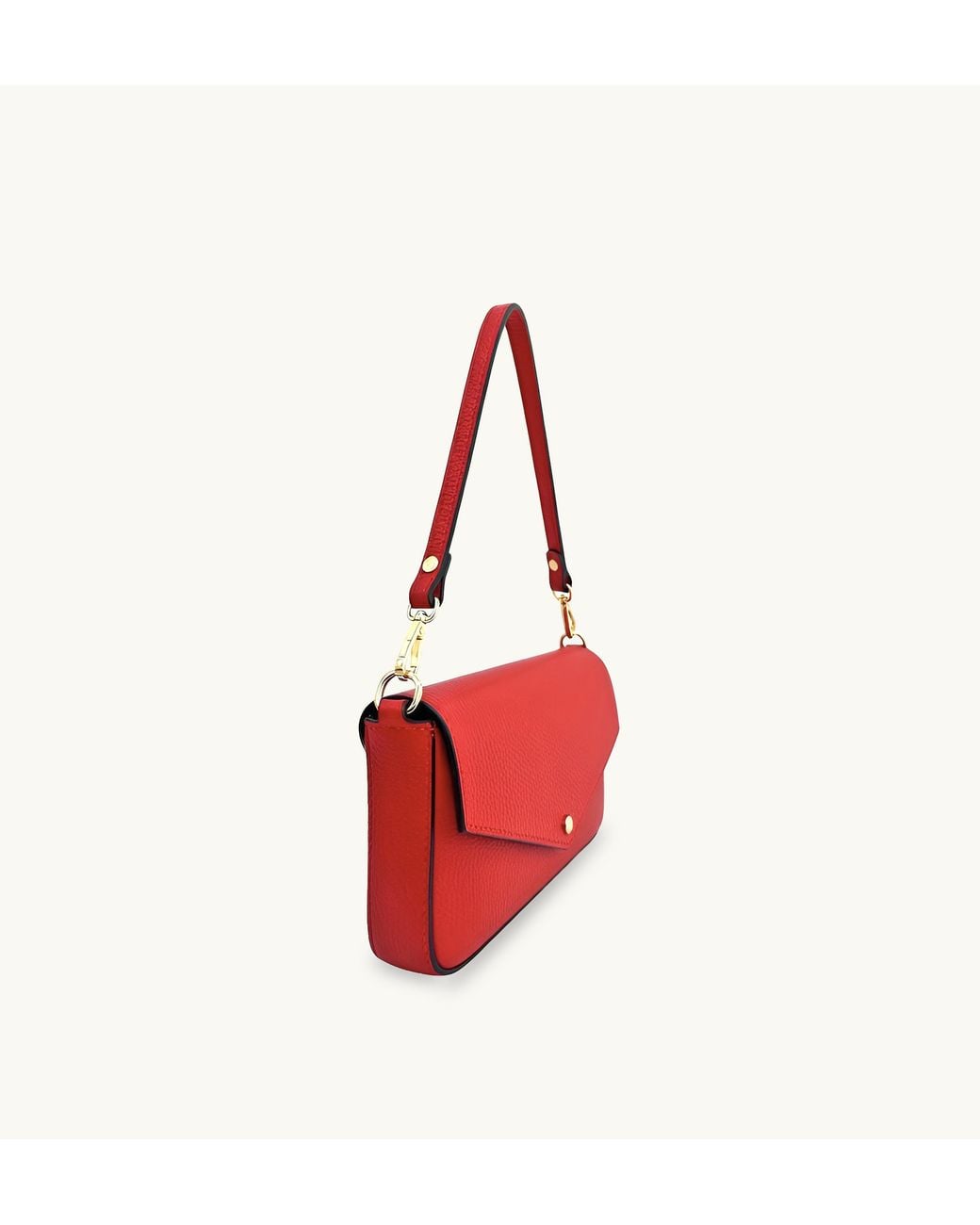Apatchy London Red The Munro Scarlet Leather Shoulder Bag