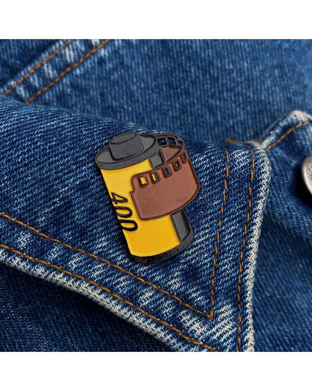 Make Heads Turn Yellow Enamel Pin Camera Roll