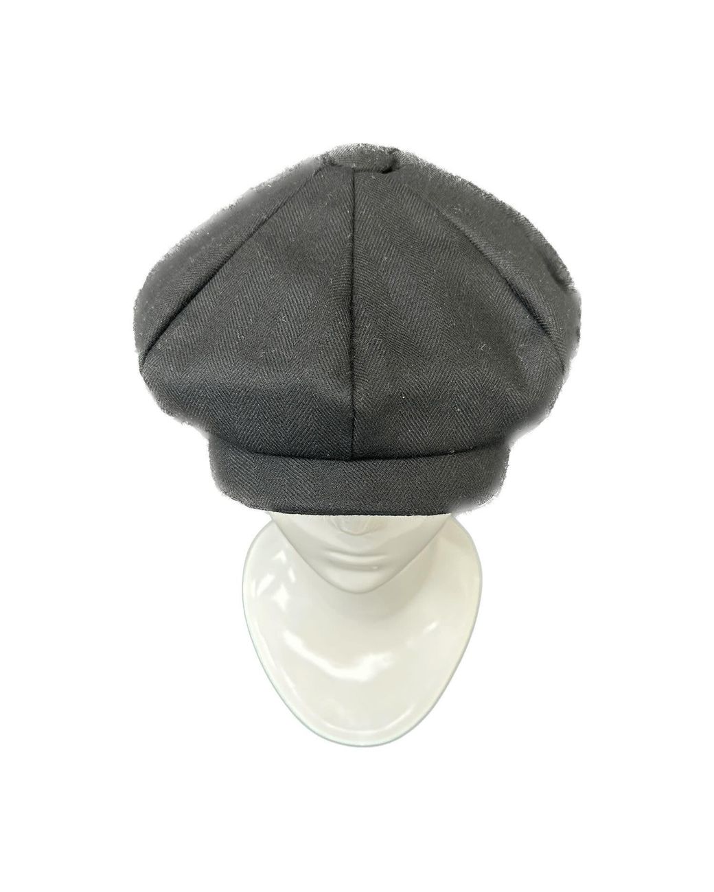 Kinalba Black Cashmere Baker Boy Cap for men