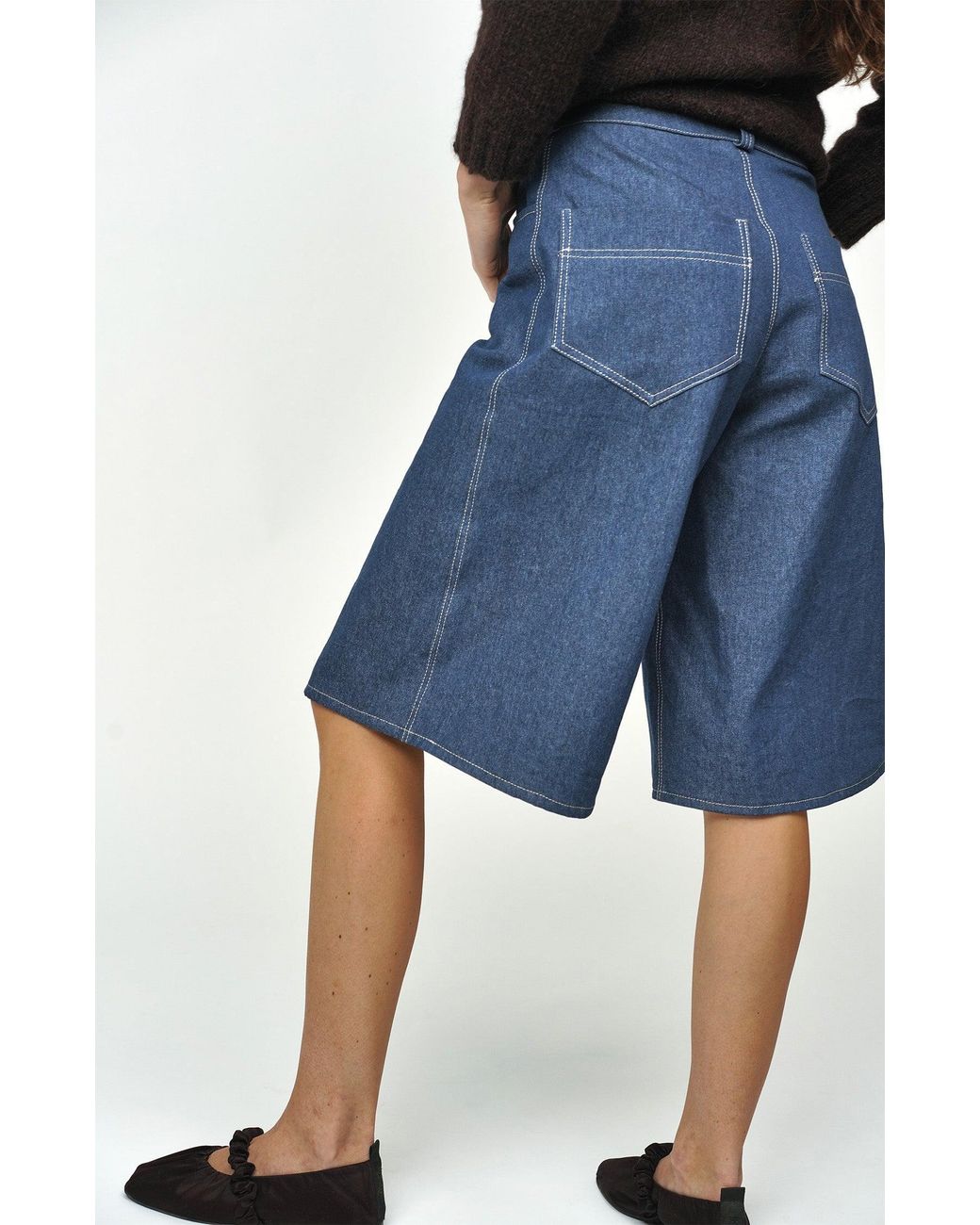 Gunda Hafner Ltd Blue Dark Unwashed Denim Jorts