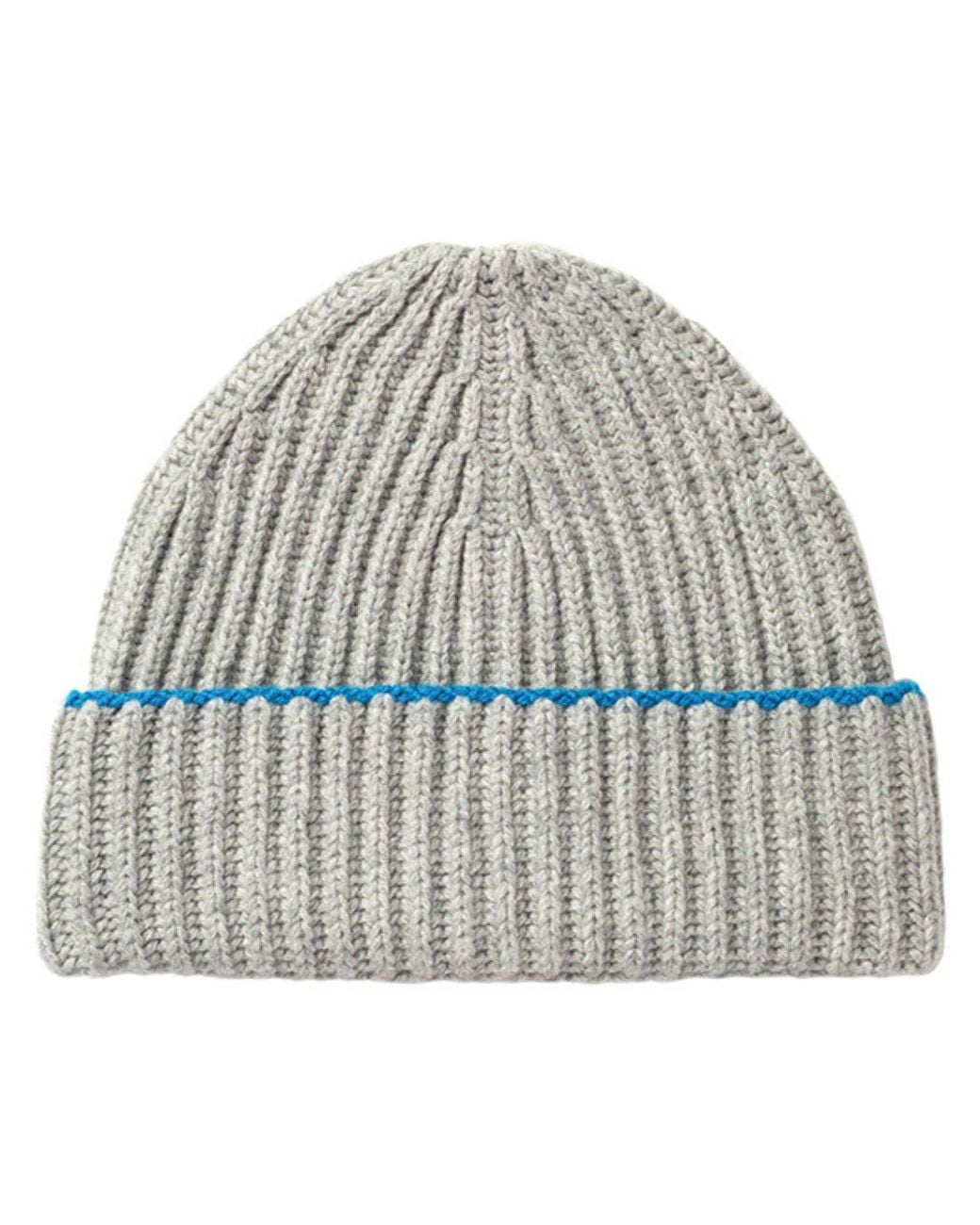Kinalba Gray Ladies Light Chunky Ribbed Cashmere Beanie Hat