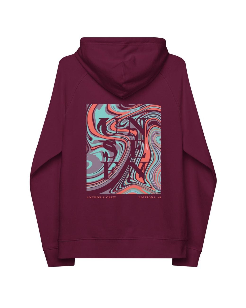 Anchor and Crew Purple Burgundy Eighteen Unseen Editions Organic Cotton Hoodie