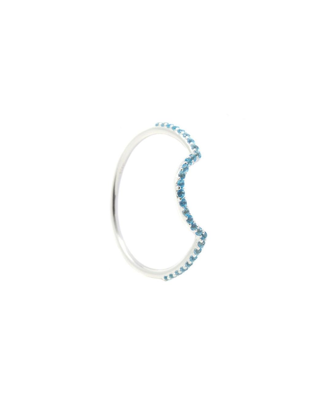 NASI SILVER Blue Ora Half Eternity Ring- Topaz