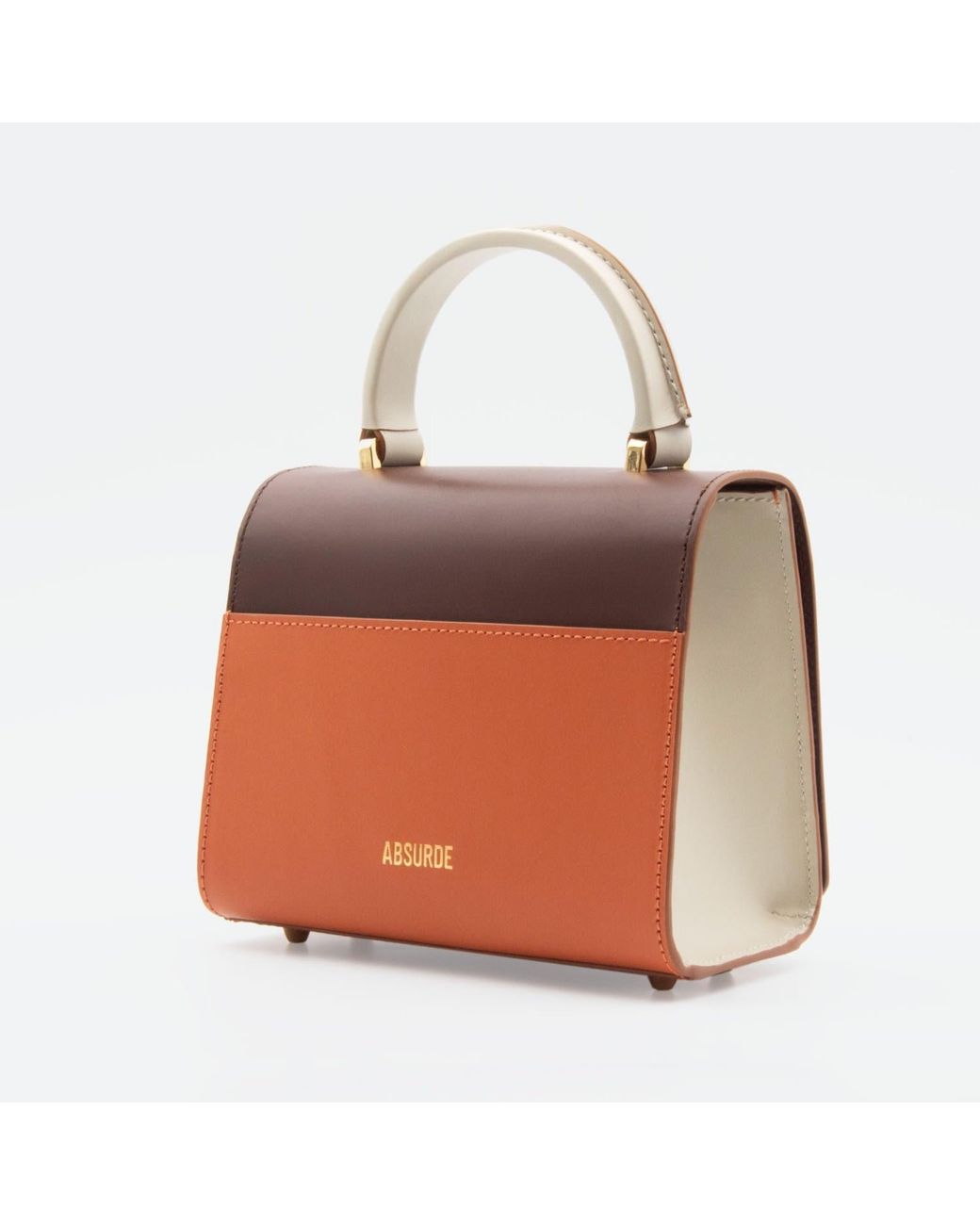 Absurde Brown One Way Small Leather Shoulder Bag