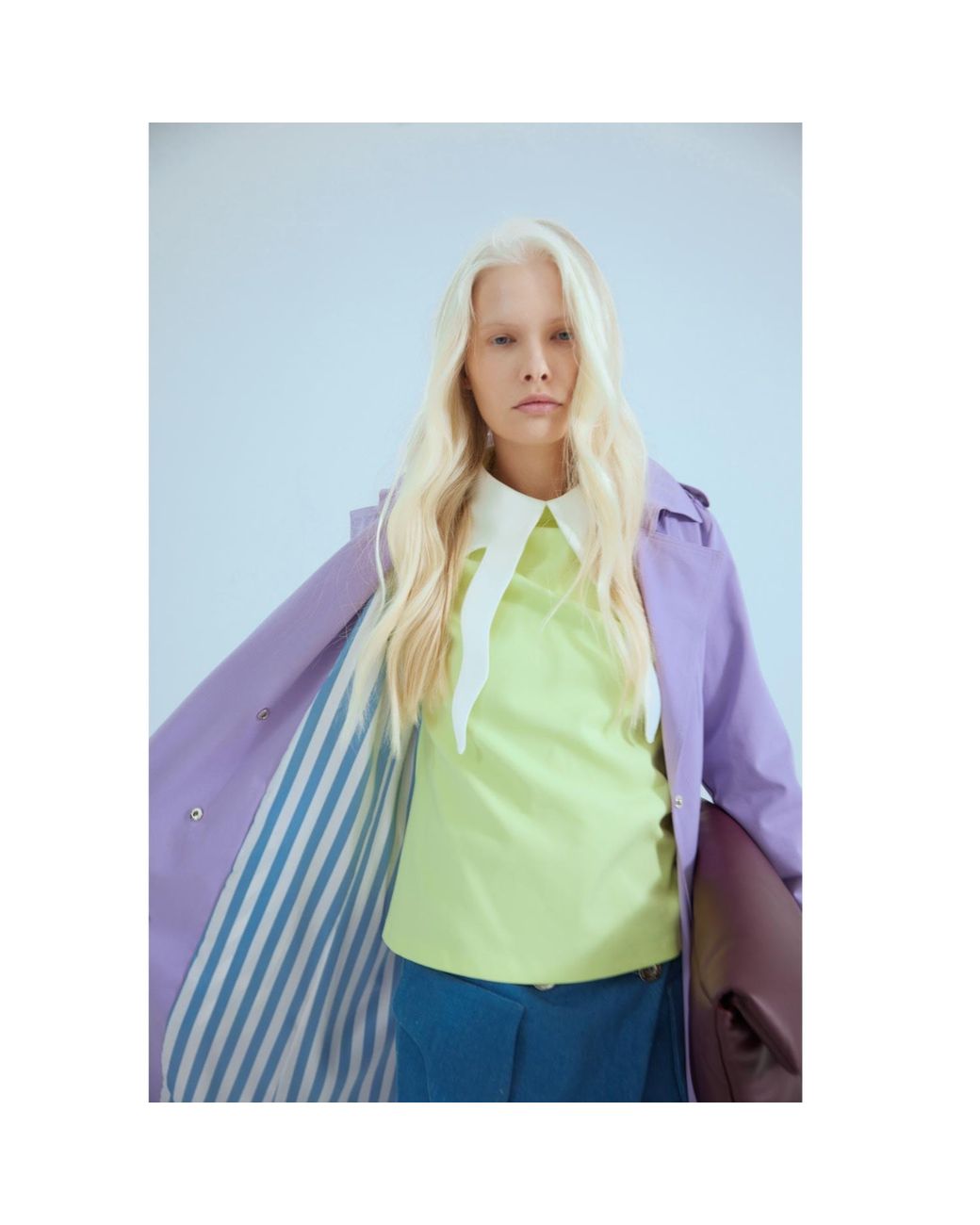 Julia Allert Yellow Semi-Formal Blouse With Double Contrasting Details Light Lime