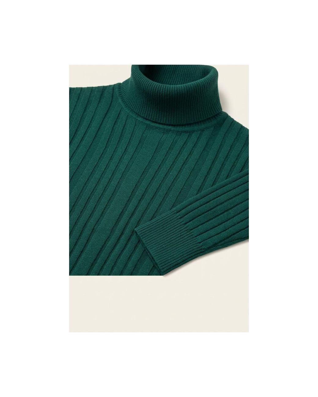 Ron Tomson Green Roll Neck Ribbed Sweater for men