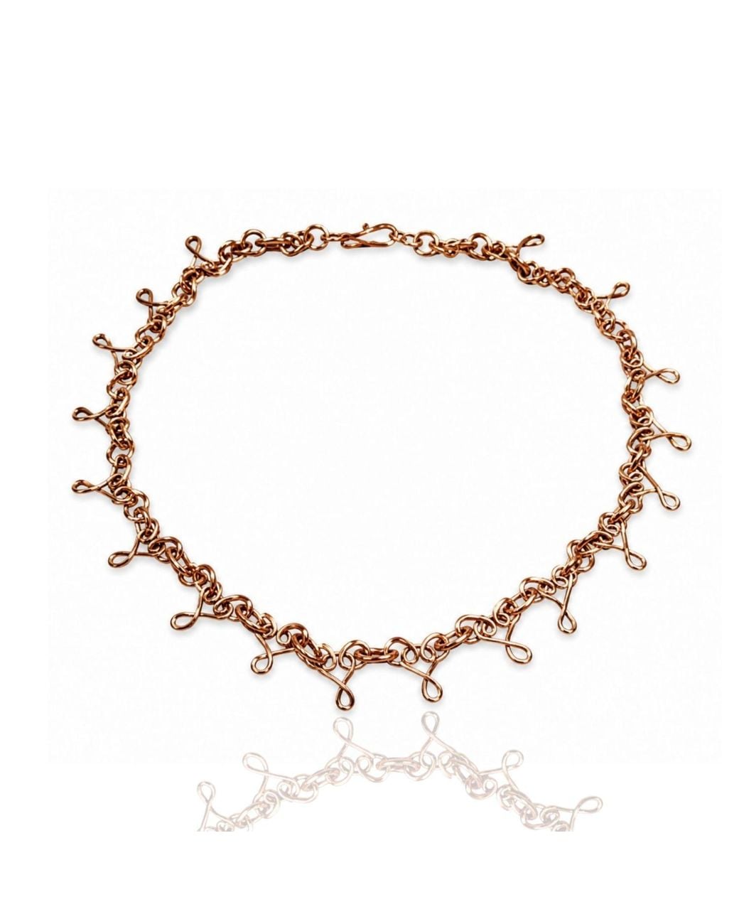 Anatoliacraft Metallic Copper Chain Statement Necklace