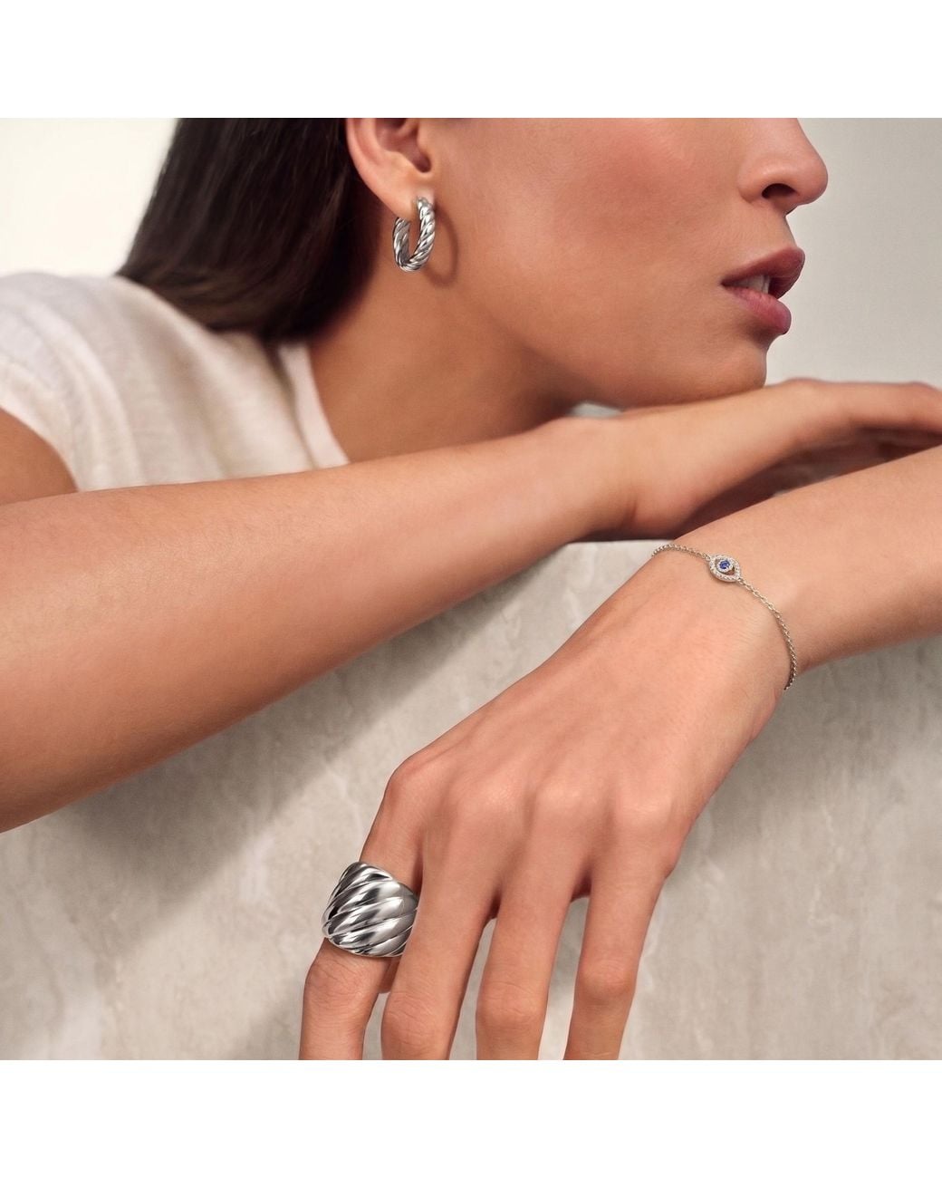 With Love Darling Metallic Sparkly Eye Bracelet