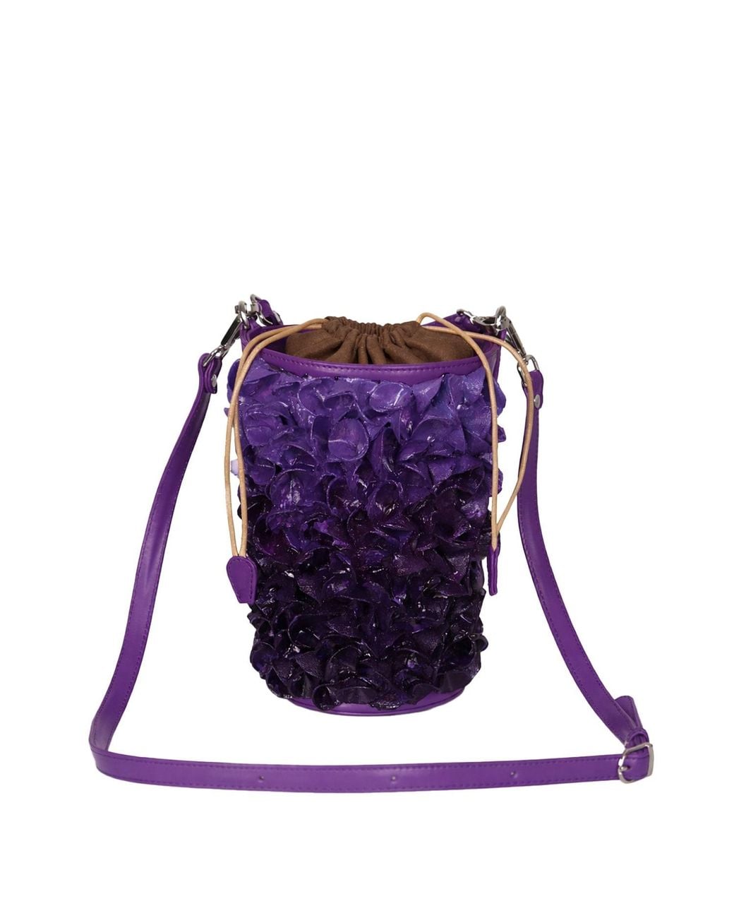 F3Rog by Rana Purple The Crossbody Coral Bucket Bag With A Shoulder Strap