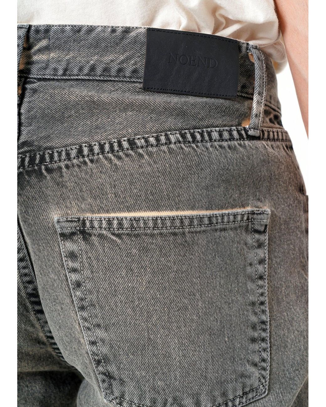 NOEND Gray Noend Slim Straight Jeans for men