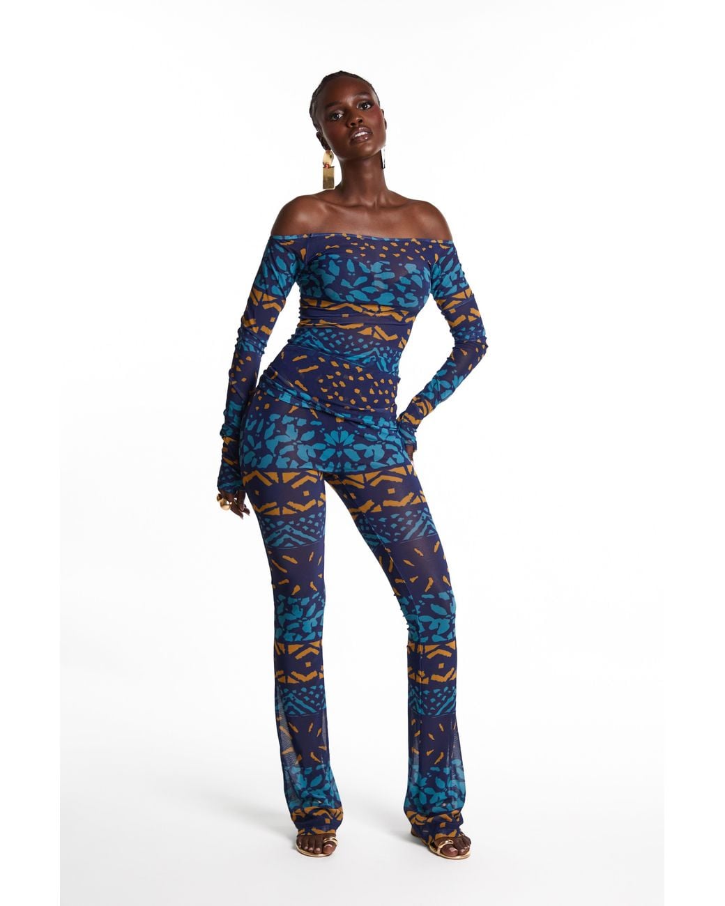 Ofuure Blue Anu Mesh Pants