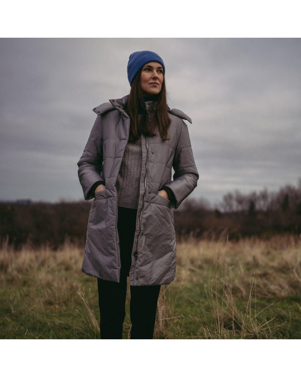 BEIRA Gray Francesca Water Resistant Padded Coat